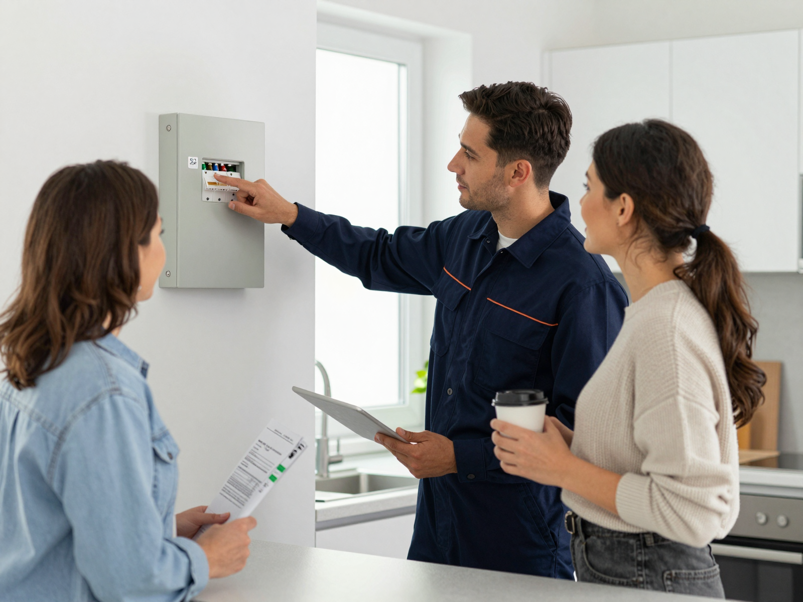 Professional electrician installation